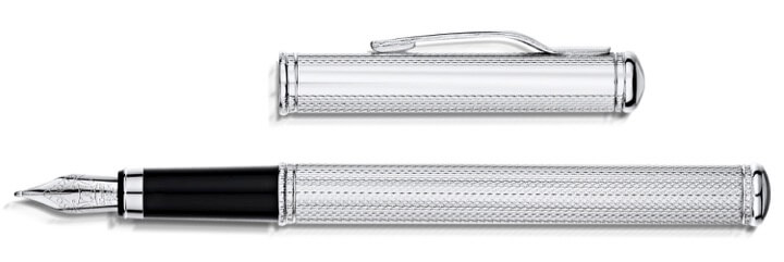 Engraved silver fountain pen