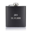 personalised black hip flask with custom engraving