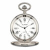 personalised pocket watch in silver with roman letters