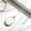 Big Oval Locket Silver Plain