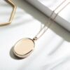 Big Oval Locket Rose Gold Plain