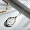 Big Oval Locket Full Scroll Engraved Silver