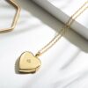 Heart Diamond Inset Swarovski Gold Locket