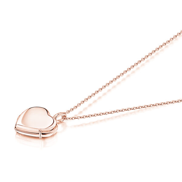 engraved heart locket in rose gold