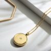 Round Gold Diamond Inset Locket