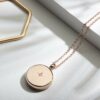 Round Rose Gold Diamond Inset Locket