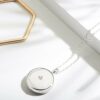 Round Silver Diamond Inset Locket