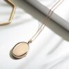 Small oval plain rose gold locket