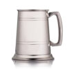 engraved pewter hip flask with double line