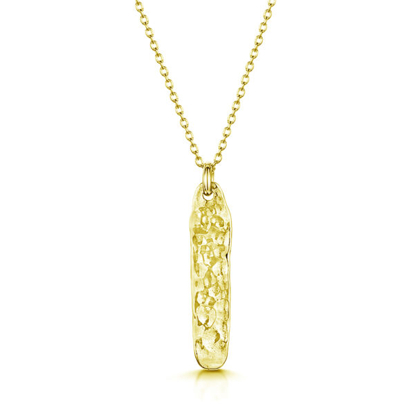 engraved gold ingot necklace