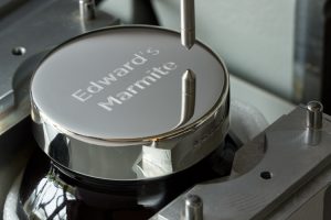 marmite silver lid being personalised