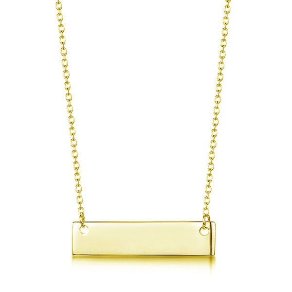 engraved name bar gold vermeil necklace