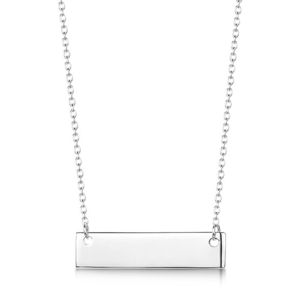 engraved sterling silver name bar necklace