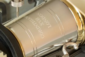 engraved tankard in engraving machine