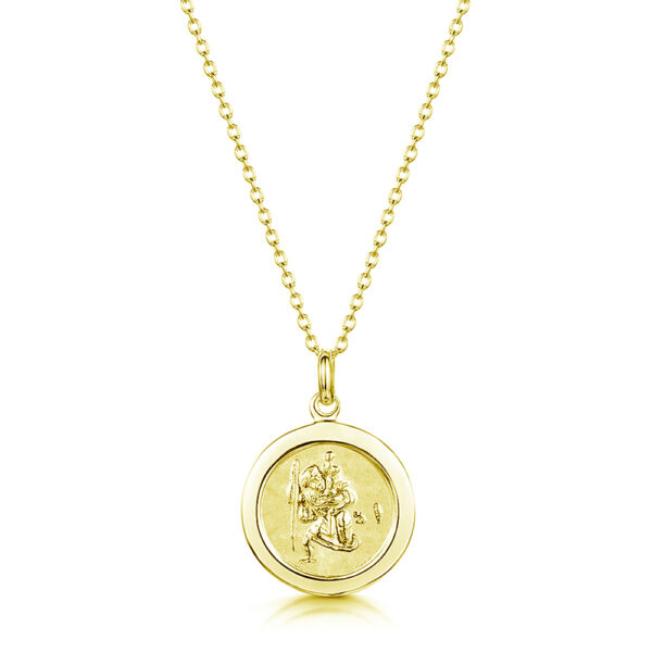 engraved gold vermeil st christophers pendant