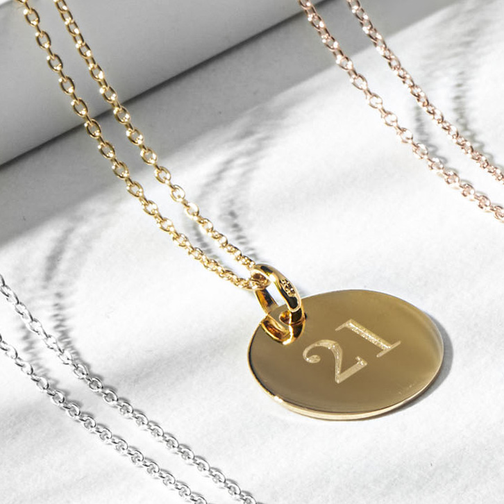 Jennifer Meyer Yellow Gold and Diamond Letter Disc L Necklace | Harrods UK