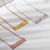 3 name bar necklaces