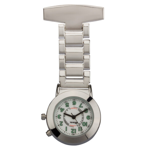 engraved silver backlight nurses watch