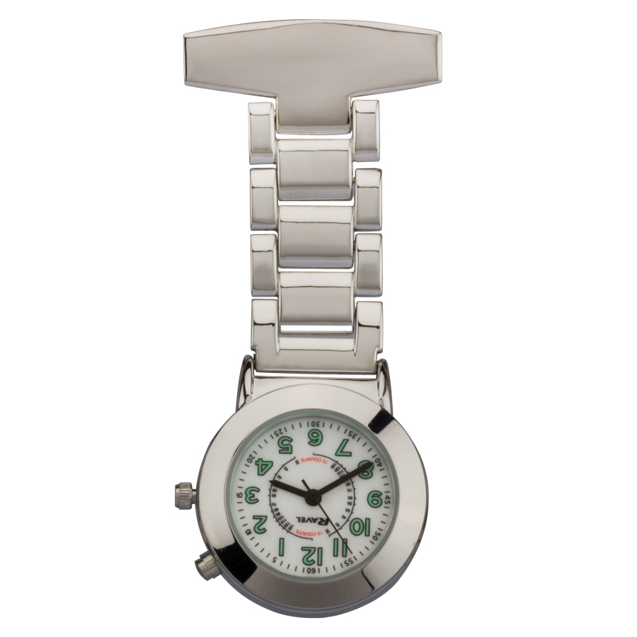 Backlit Silver Personalised Nurses Fob Watch Engraved | Engravers Guild