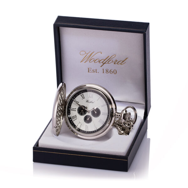 presentation box for engraved tri dail pocket watch