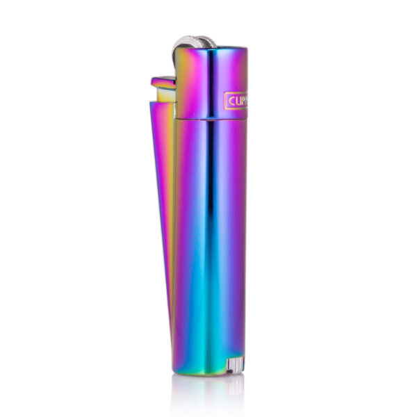 engraved clipper lighter rainbow reverse