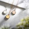 3 round lockets - silver, gold and rose gold