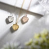 3 engraved scroll heart lockets