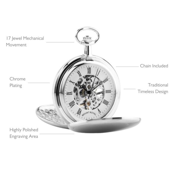 Double Hunter Mechanical Pocket Watch - Silver