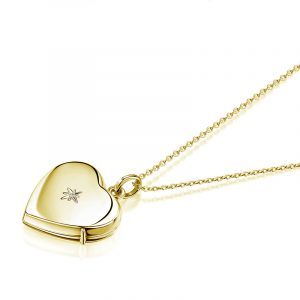 Diamond-personalised-locket-gold-flat