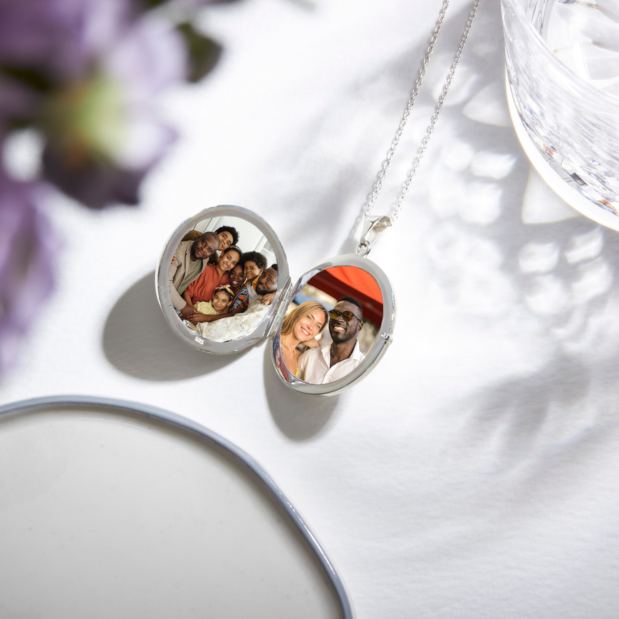 Personalised Engraved Birth Flower Name Locket | Posh Totty Designs