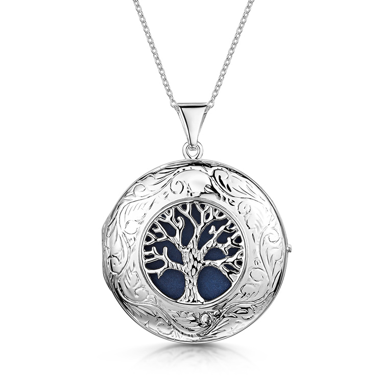 Large Tree of Life Personalised Locket For Her UK | Engravers Guild