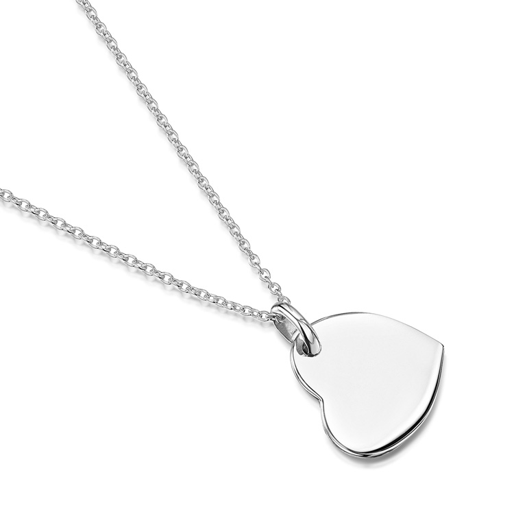 Sterling Silver Engraved Heart Necklace With Prints – 1 Child - The Perfect  Keepsake Gift