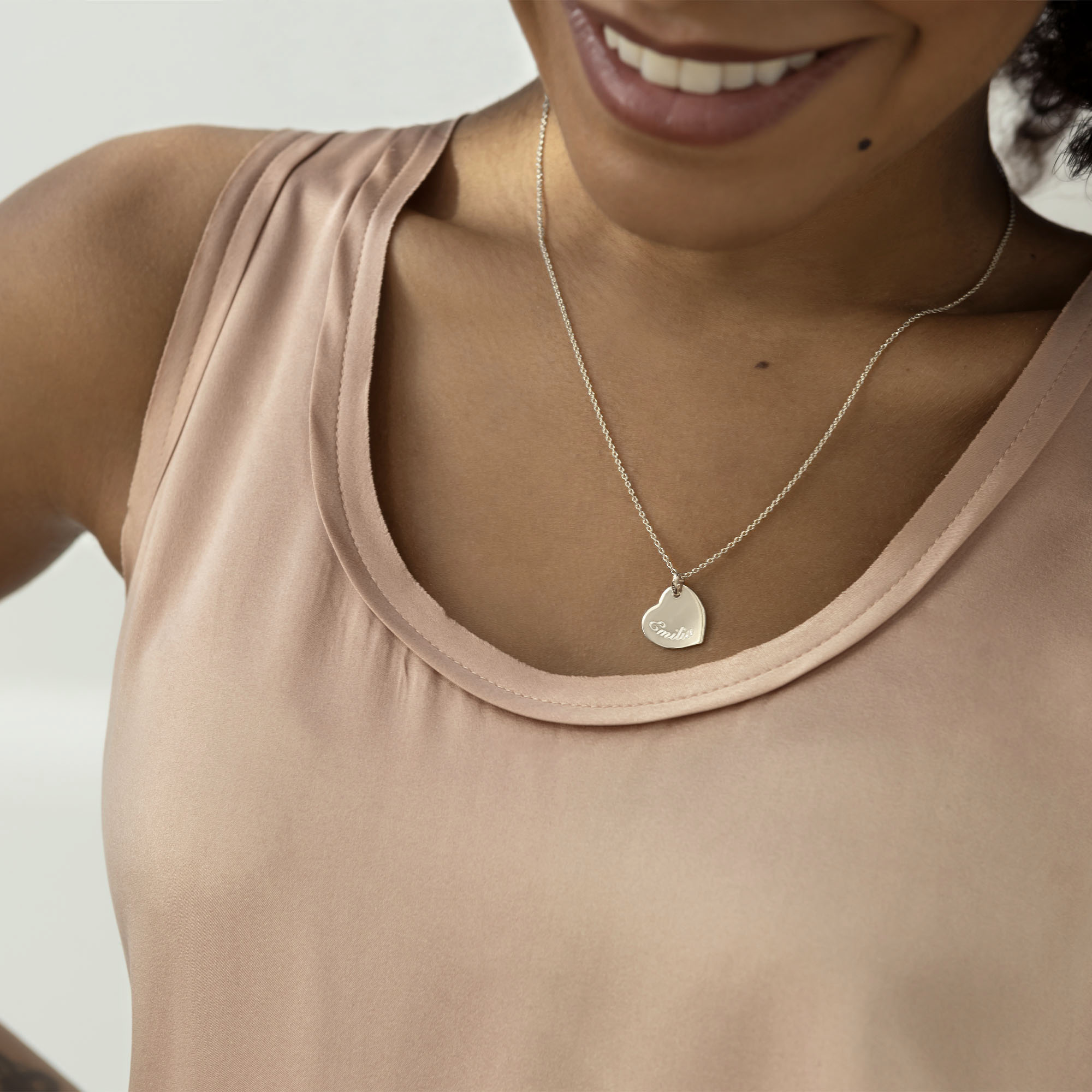 Drop Heart Personalised Necklace