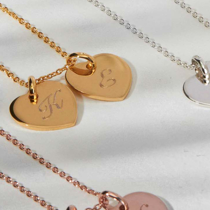 Twin Heart Personalised Necklace - Silver | Engravers Guild