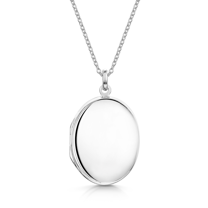 Large Oval Silver Locket Engraved For Her | Engravers Guild