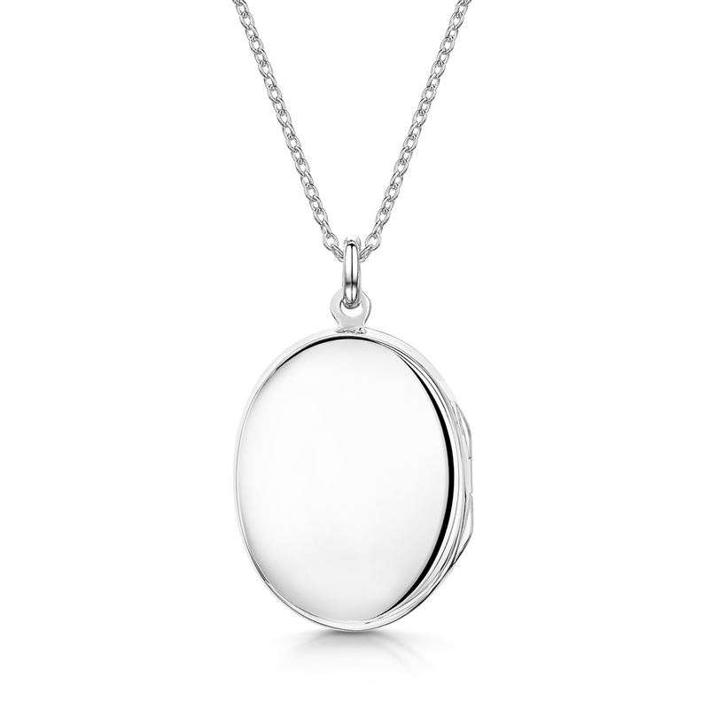 Large Oval Silver Locket Engraved For Her | Engravers Guild