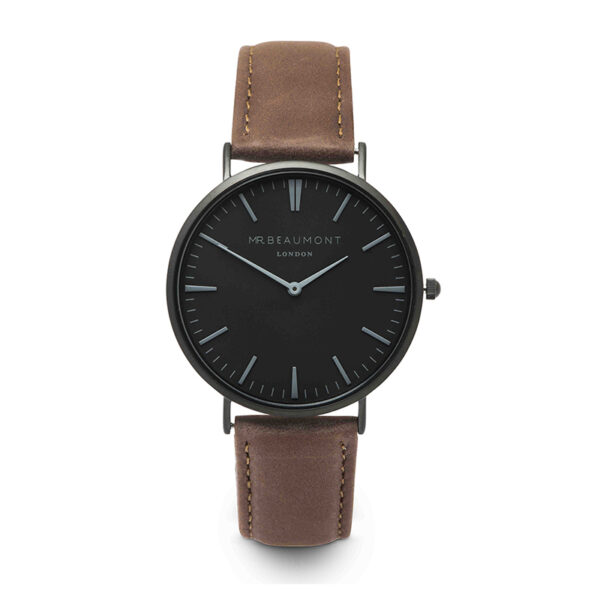 brown-strap-black-dial-engraved-watch