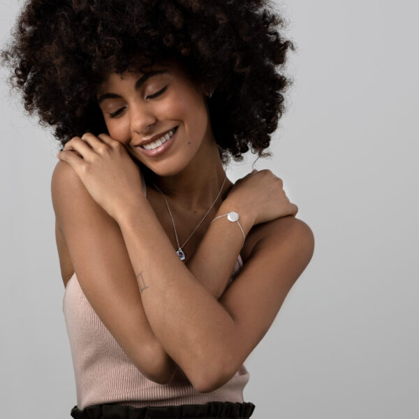 Disc Chain Personalised Bracelet – Silver PMB 3597 (1)