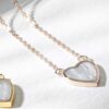 Rose gold pearl heart necklace