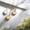 3 diamond round engraved lockets