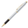 chrome with gold rollerball pen