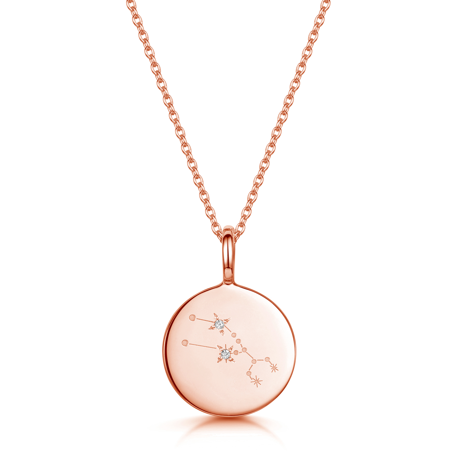 Rose Gold Taurus Personalised Necklace Engravers Guild