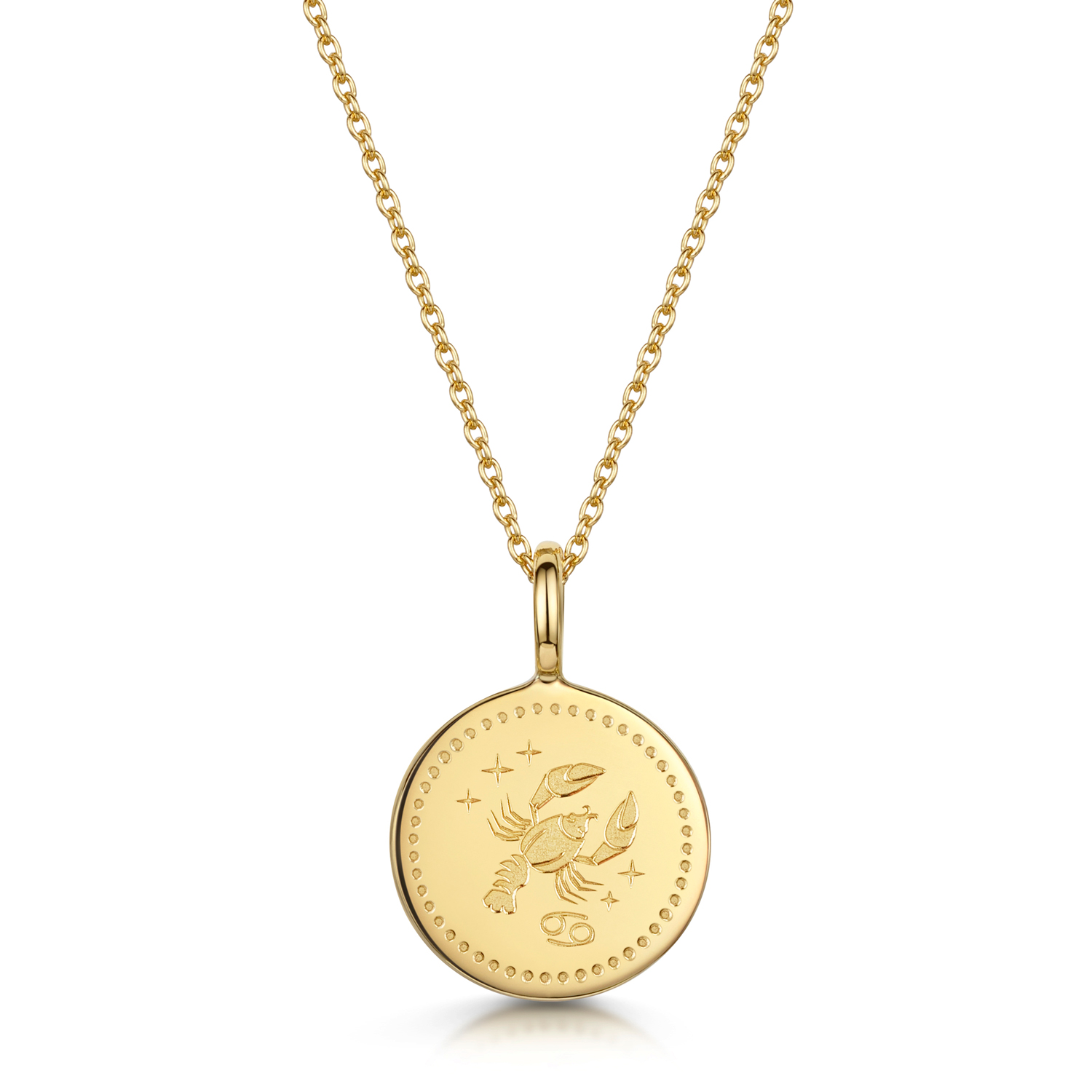 Diamond Cancer Zodiac Pendant Necklace 1/10 ct tw Round 14K Yellow Gold |  Jared