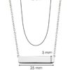 silver name bar necklace measurements