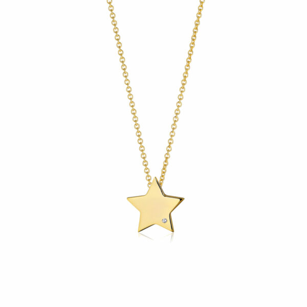 Sif Jakobs gold star pendant with white zirconia