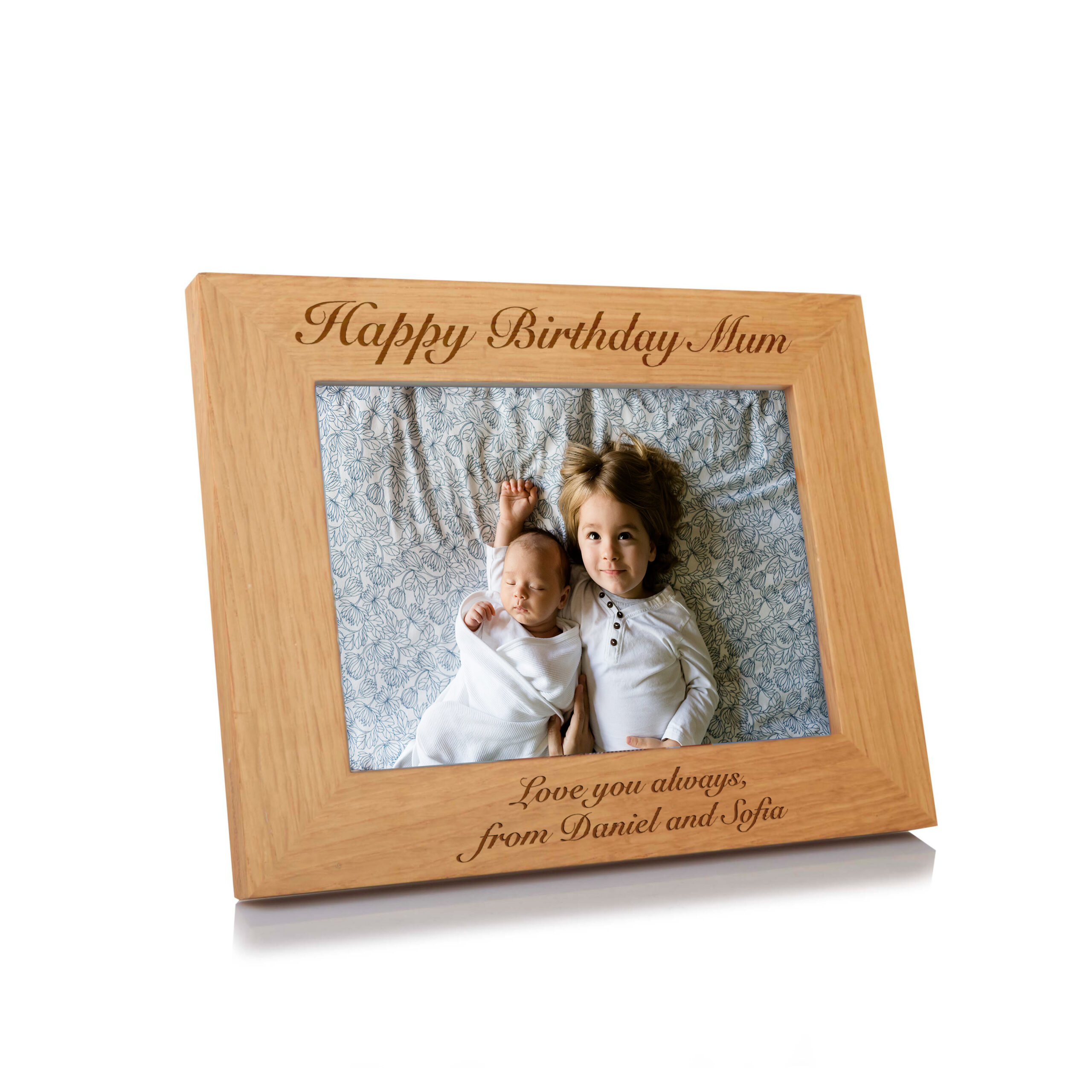 Personalised Solid Oak Photo Frame 5×7 Engravers Guild