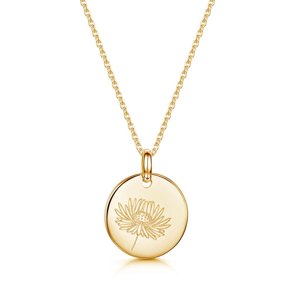 Lisa Angel - Birth Flower Pendant Necklace in Gold – Bunka