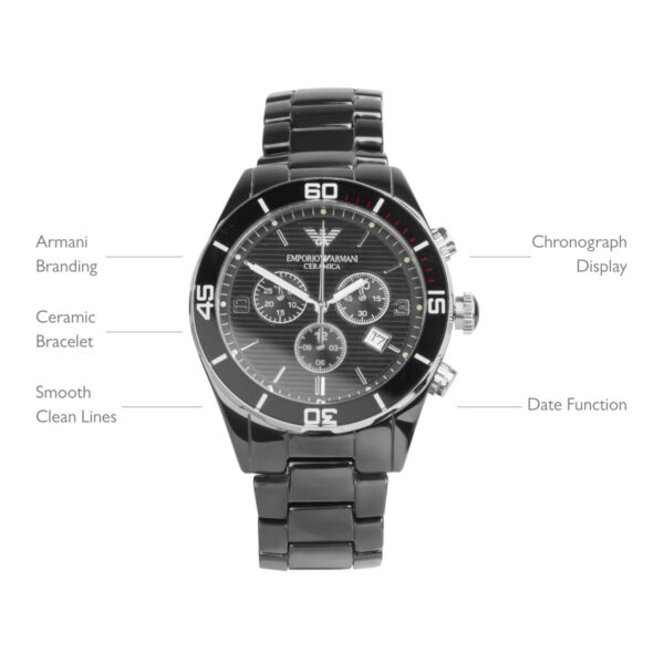 Armani Black CERAMICA Chronograph Men's Watch