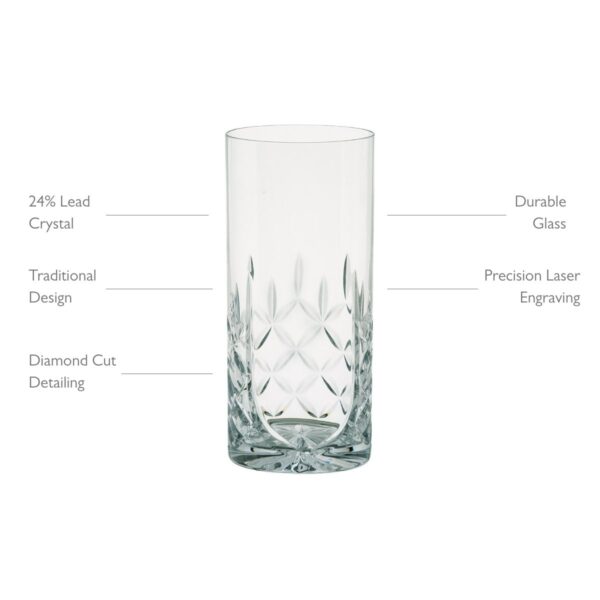 Personalised Crystal Panel Highball Glass