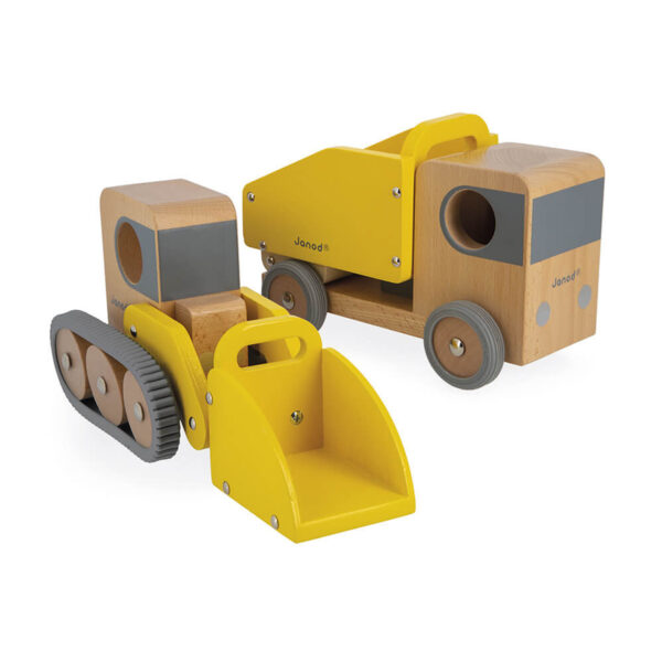 Personalised-wooden-bulldozer-and-dump-truck-toy-J04634